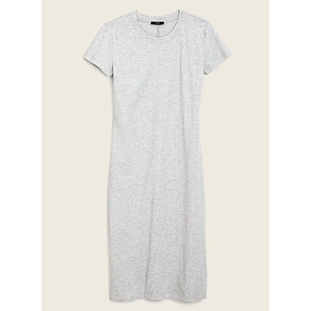NEW J.CREW Grey Midi Short-Sleeve T-Shirt Dress